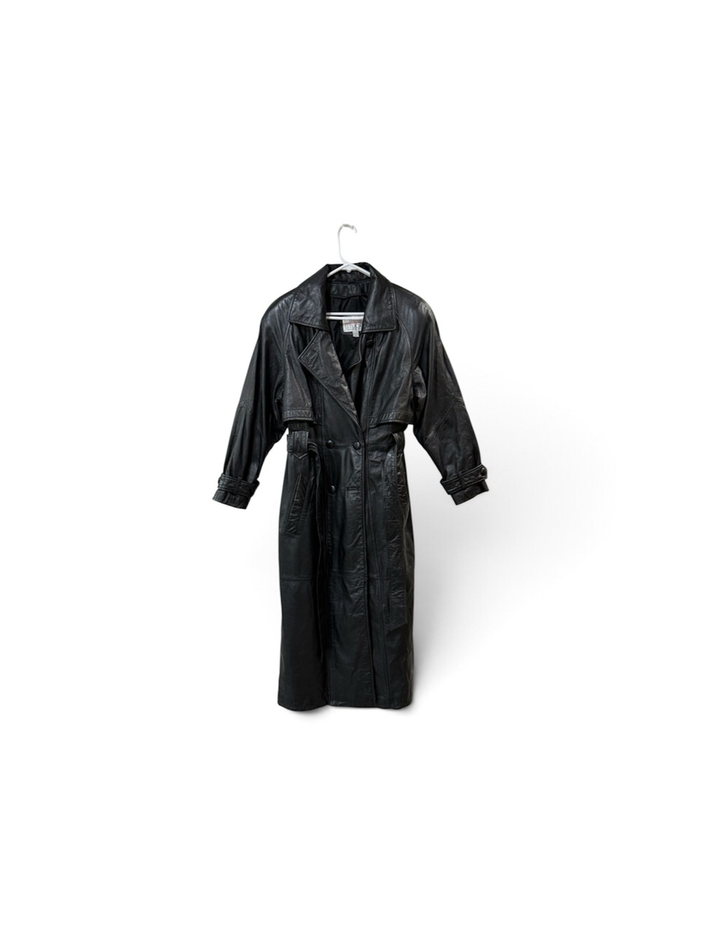 Pelle Studio Black Leather Trench Coat